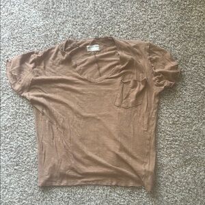 We The Free Brown Short Sleeve Tee Relaxed Fit